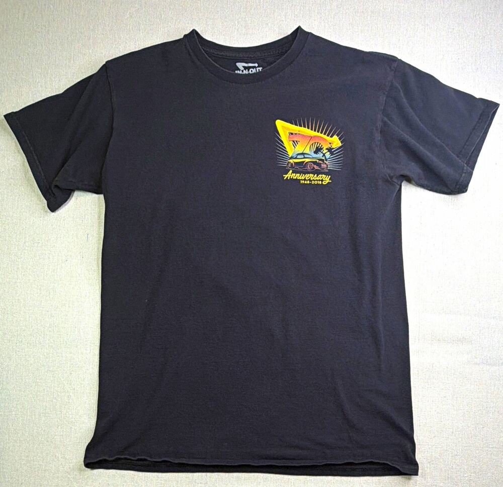 In-N-Out Burger 70th Anniversary Black Graphic Logo Cotton Knit Tee Men's M